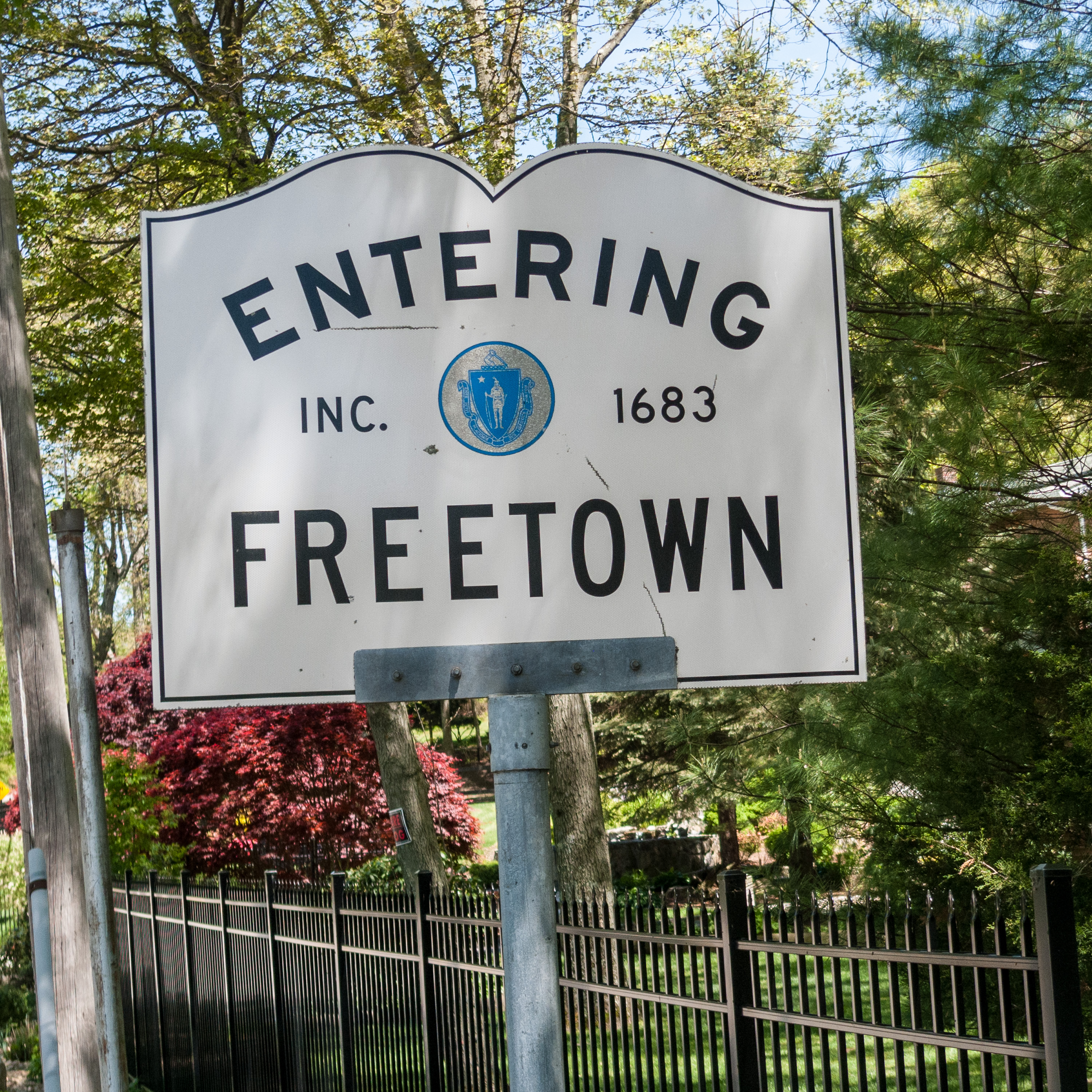 Freetown town sign (Massachusetts)